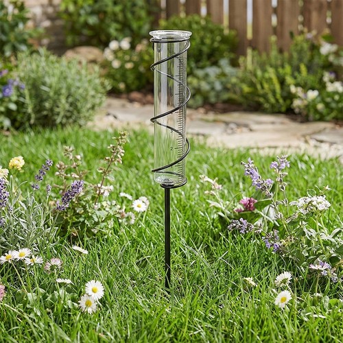 Rain gauge with stake spiral - rain,