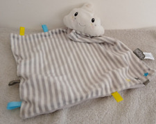 Nuby Grey Stripey Cloud Comfort Blanket Baby Comforter Snuggie Soft Toy