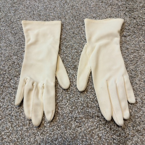 Vintage white cream gloves - cream,