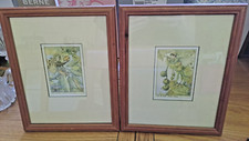 Antique Cicely Mary Barker Fairy Prints c1925 Framed Original Art VTG Decor RARE