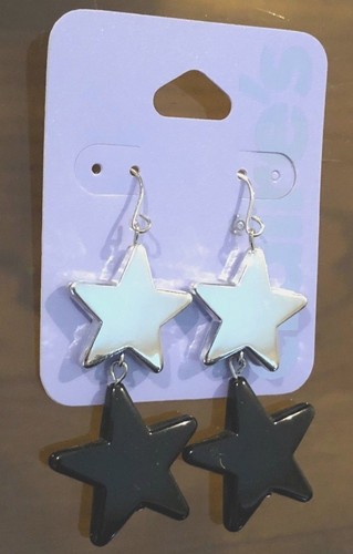 Earrings dangly double star - double,