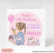 Personalised Birthday Card 9th 10th 13th 14th 16th Daughter Granddaughter Makeup