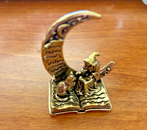 Crescent moon witch - cat, &