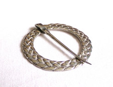 Vintage Scottish Celtic Silver Penanular Brooch Kilt Pin Hallmark Chester 1947