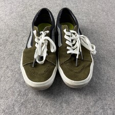 Vans Sk8 Low 2 Tone Shoes Size UK 7 Olive Black Sneakers Low Top Trainers Skate