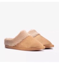Clarks Bundle Soft Ladies Tan Textile Slippers UK Size 5 D EUR 38