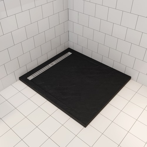 Black stone tray 1200x900mm - black,