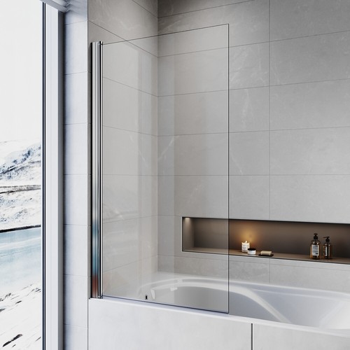 Chrome frame bath shower - bath,
