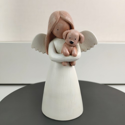 Angel dog memorial figurine - memorial,