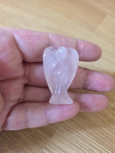 Rose quartz crystal angel - rose,