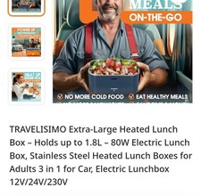Electric Lunch Box with bag , 80W Heated Lunch Box 1.5L Stainless Steel  Port...