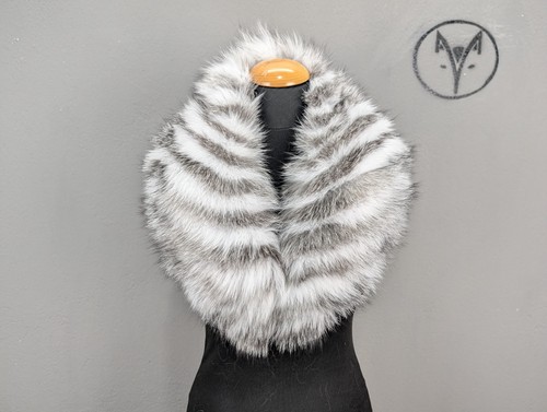 Real fox fur collar white - real,
