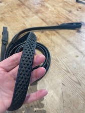 Super Soft Jelly Rubber Reins Pimple Grip Black Length 95in/242 cms good cond