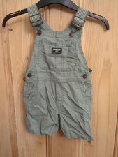 Oshkosh Bgosh Sage Green Dungaree Short Suite Size 3 Year Great Wear
