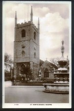 St Mary's Church, READING, Berks. Vintage Real Photo Postcard. Free UK p&p