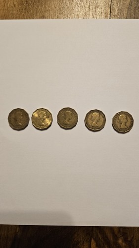 Three pence pieces from - 5x,