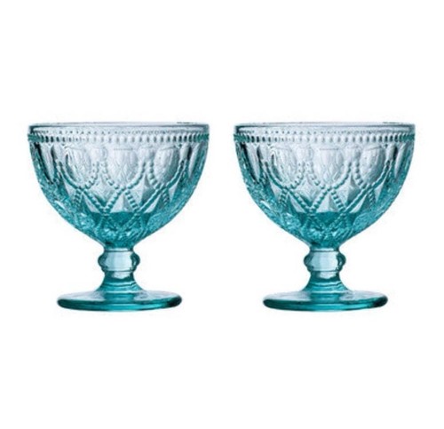 Set two blue glass - two, sundae