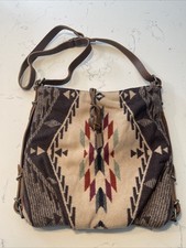 Ralph Lauren Tweed Bag Navajo Aztec Native Wool Leather One Size Denim Supply