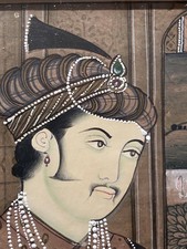 19c Miniature Portrait of Mughal Emperor or Nobleman 16 X 10cms 
