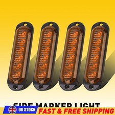 4x Amber Oval LED Side Marker