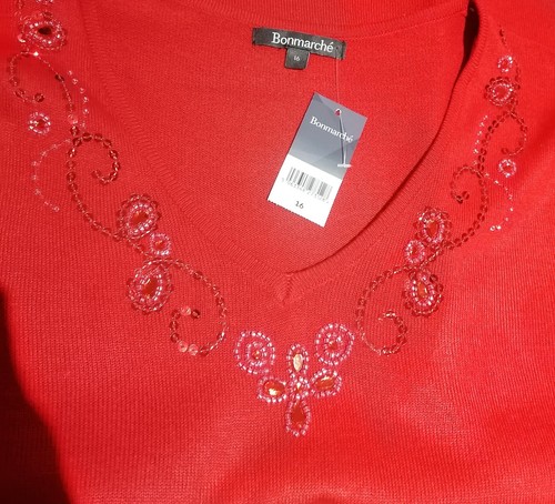 Knitted red sequin ladies - sequin,