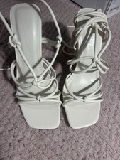 Primark Women’s Girls High Heels Strappy Cream/ Off White Uk Size 4 Brand New