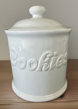 Cookie Jar White Ceramic 8”