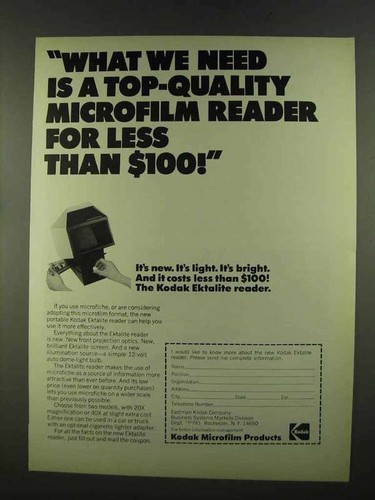 1972 kodak microfilm - microfilm, ad