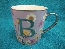 VINTAGE TESCO "FOX & IVY"MUG "FLORAL PATTERN"("B"LETTER)