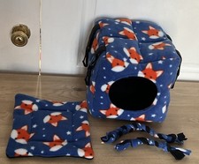 8” Padded Fleece Pet Cube Hammock & Toys Ferret, Rat, Chinchilla, Guinea Pig