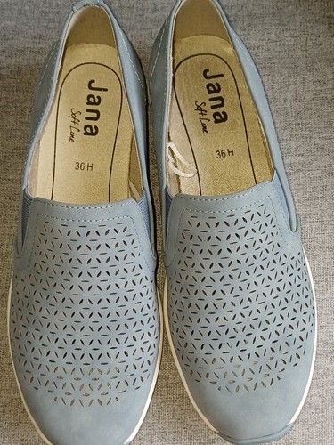 Ladies blue slip shoes - ladies, on