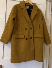TU Mustard Ochre Teddy Bear Borg Fully Lined Blazer Jacket UK12