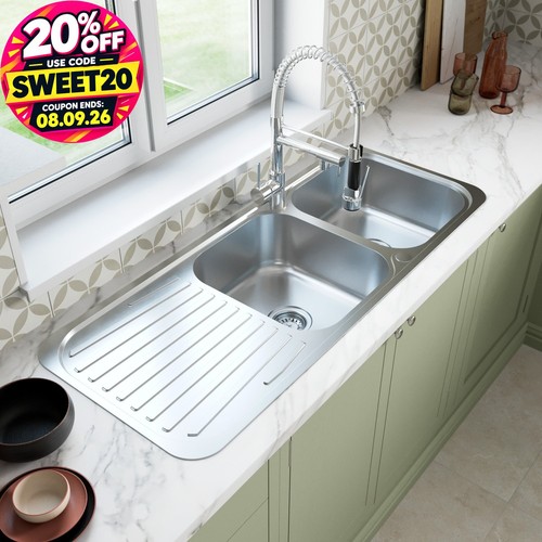 Stainless steel double bowl - double,