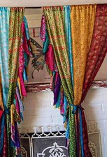 2 Pcs of Indian Curtain Saree