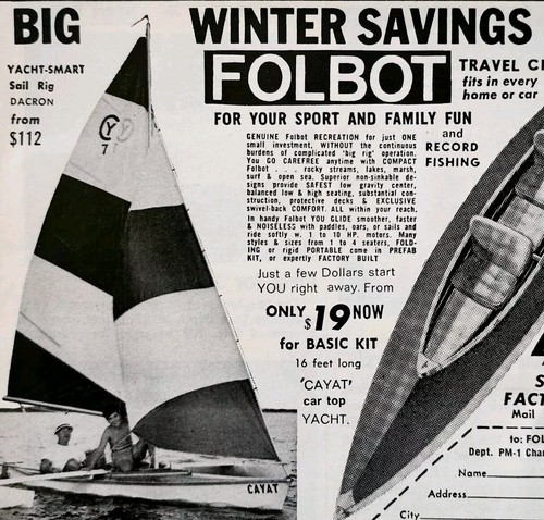 1969 folbot sailboat canoe - folbot,