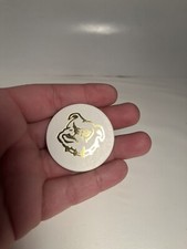 Vntg POG 1990s Bull Dog Mascot Face Pet Foil Gold Cap Milk Bottle Top Toy HTF