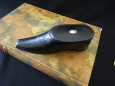 Antique Snuff Box Black Shoe Vintage Excellent Condition French Tobacciana...