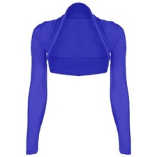 Ladies Plain Long Sleeves Cropped Shrug UK 8 - 26