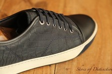 Lanvin Blue Moc Croc Nubuck Leather Shoes Trainers Sneakers Mens UK 7 US 8 EU 41