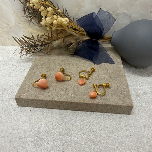 Vintage pink coral earrings - vintage,