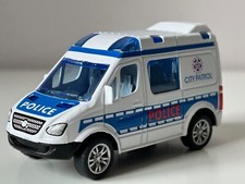 Police City Patrol Car Van Model Diecast Toy White Blue 1:50-1:60 Scale