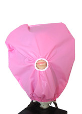 PVC Hood Pink Mask Subspace Sissy Punishment Vinyl Slave  Humiliation Roleplay 