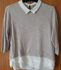 Mock Shirt - Soft Jumper - 3/4 Sleeve - UK Size 10 - Dorothy Perkins