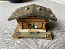 Vintage ~Mini Wooden Swiss Chalet Hinged Box Trinket/Jewelry Box (NOT MUSIC BOX)