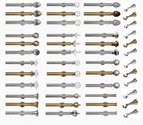 35mm eyelet metal curtain pole - metal,