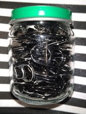 Black Soda Can Pull Tabs In Glass Jar Perfect for DIY Projects UK