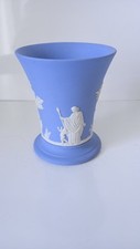 Wedgewood Blue Jasperware Small Vase 4". VS