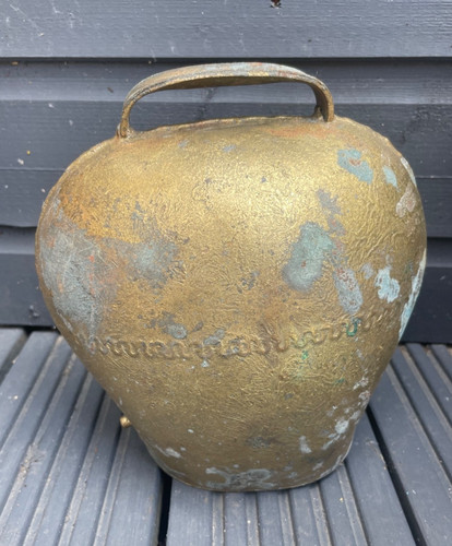 Large brass cow bell - large,