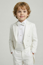 Boys Ivory Cream Tuxedo Tail