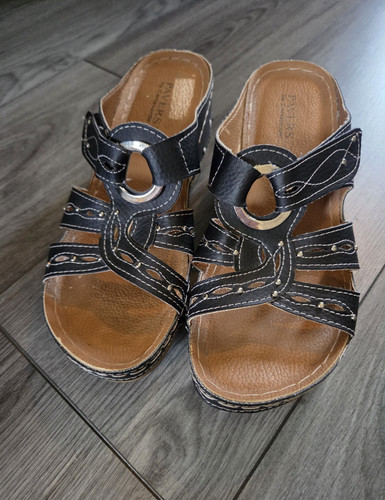 Pavers black leather slip - black,